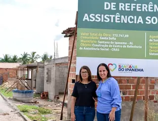 Prefeita visita obras de construção da sede própria do CRAS de Santana do Ipanema