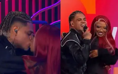 MC Cabelinho assume novo affair com beijo ao vivo