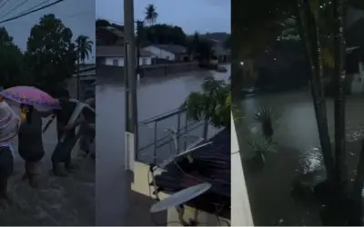 Vídeo: fortes chuvas transformam ruas de Coruripe em rio; Prefeitura decreta estado de alerta